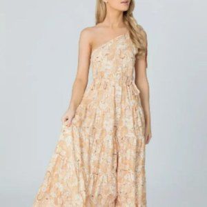 One Shoulder Paisley Print Tiered Maxi Dress - E Pretty Chicago   NWT